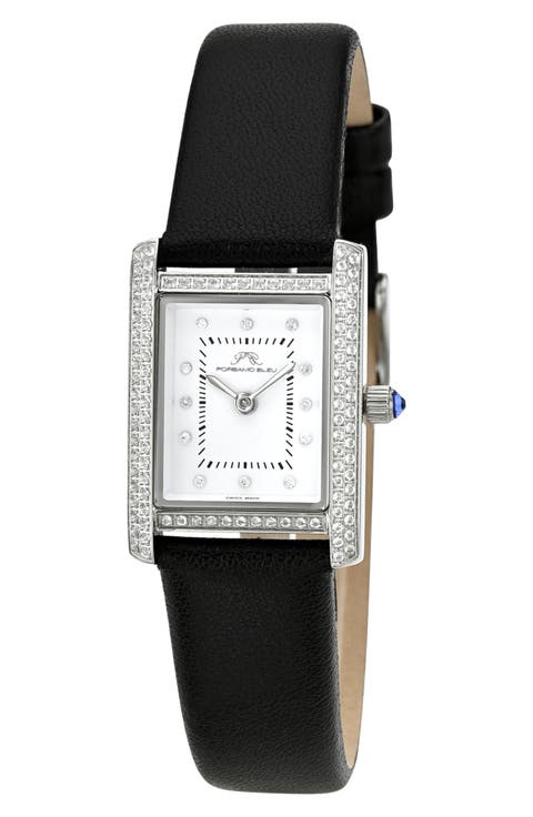 Karolina Diamond Leather Strap Watch, 21.5mm x 30mm - 0.06 ct.