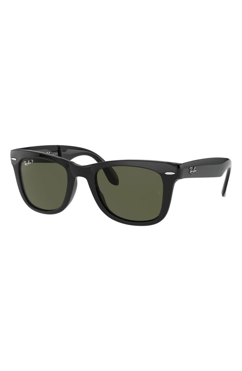 Ray-Ban Wayfarer 50mm Polarized Folding Sunglasses, Alternate, color,