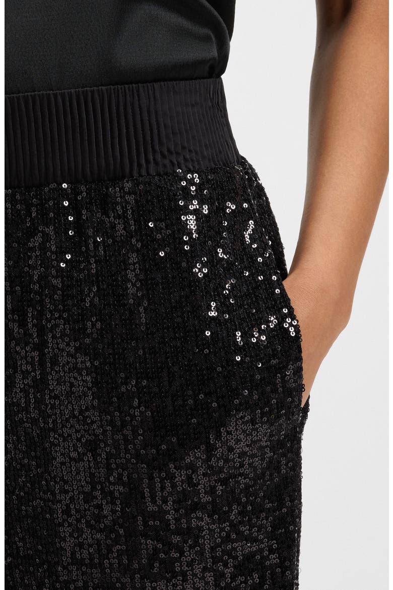 Tilloi Sequin Wide Leg Pants, Alternate, color, BLACK