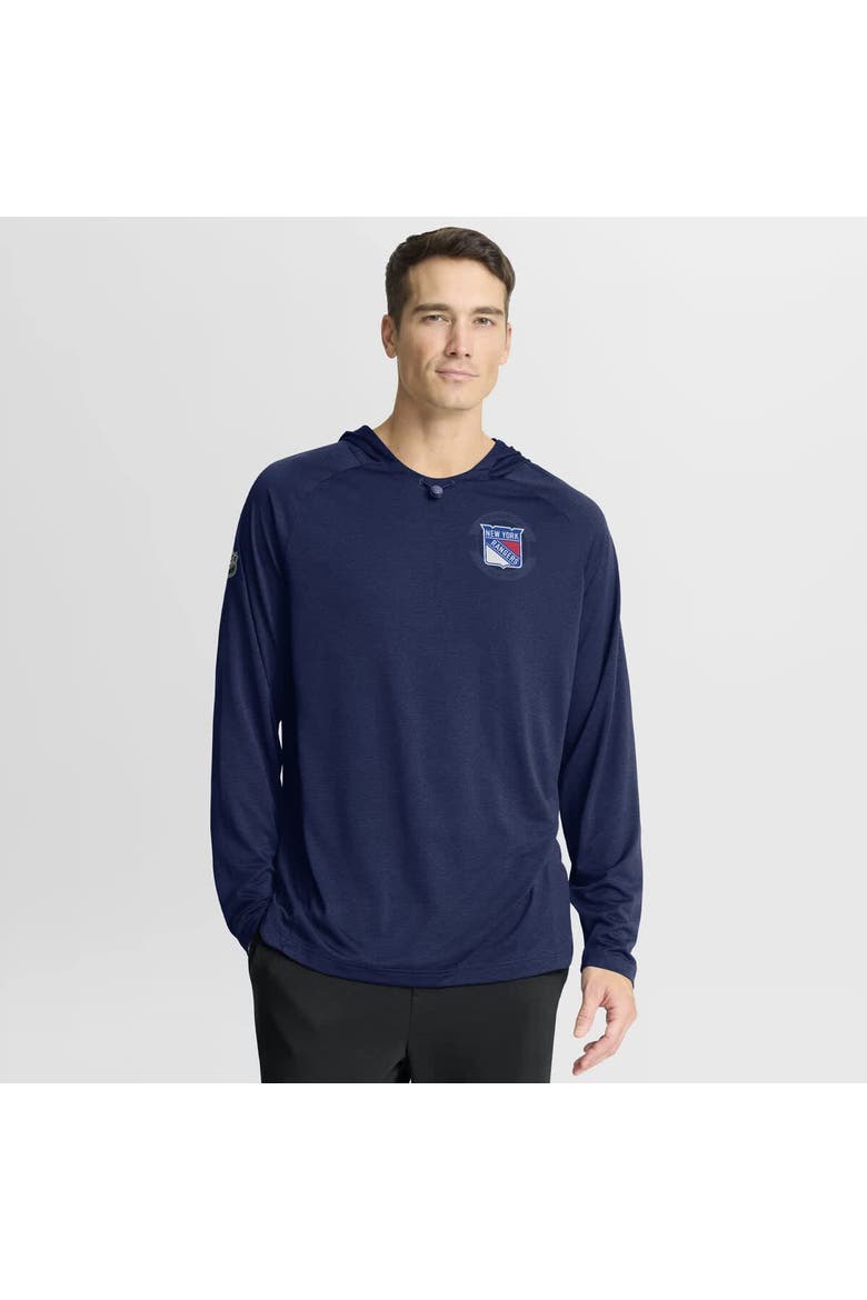 Men's Fanatics Navy New York Rangers Authentic Pro Rink Raglan Hoodie, Main, color, Navy