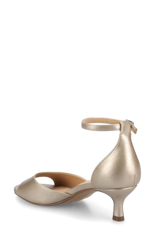 Journee Collection Women's Jezzie Peep Toe Kitten Heel Dress Sandals In Champagne