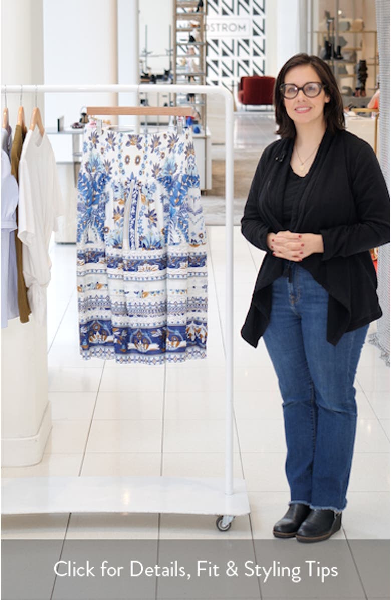 Ana Tapestry Mixed Print Cotton Blend Skirt, sales video thumbnail