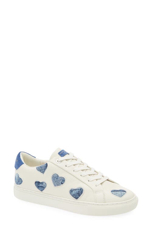 Kurt Geiger Lane Love Leather Sneakers In Blue Denim