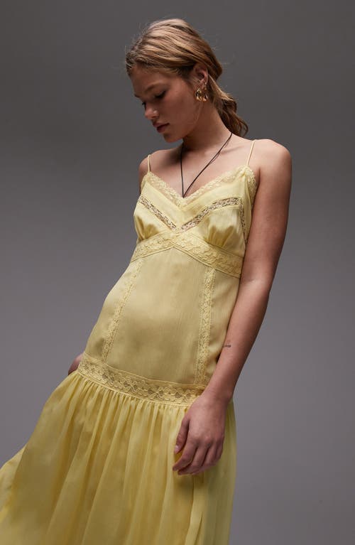 Topshop Lace & Chiffon Maxi Slipdress