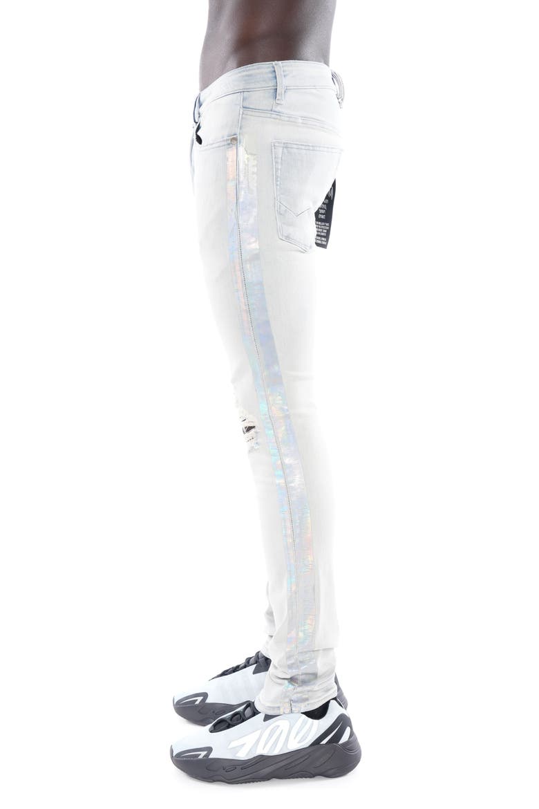 Punk Distressed Super Skinny Jeans, Alternate, color, FOIL