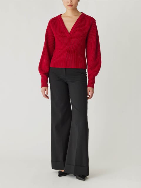 Novlety Wool Victorian Slv V Neck