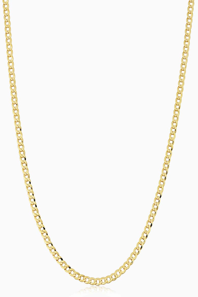 14K Gold Carmine Curb Petite Chain Necklace, Main, color, Yellow Gold