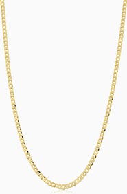 Oradina 14K Gold Carmine Curb Petite Chain Necklace