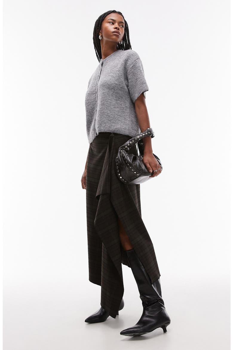 Short Sleeve Cardigan, Alternate, color, GREY