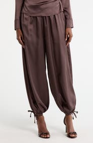 Renee C Tie Hem Satin Pants