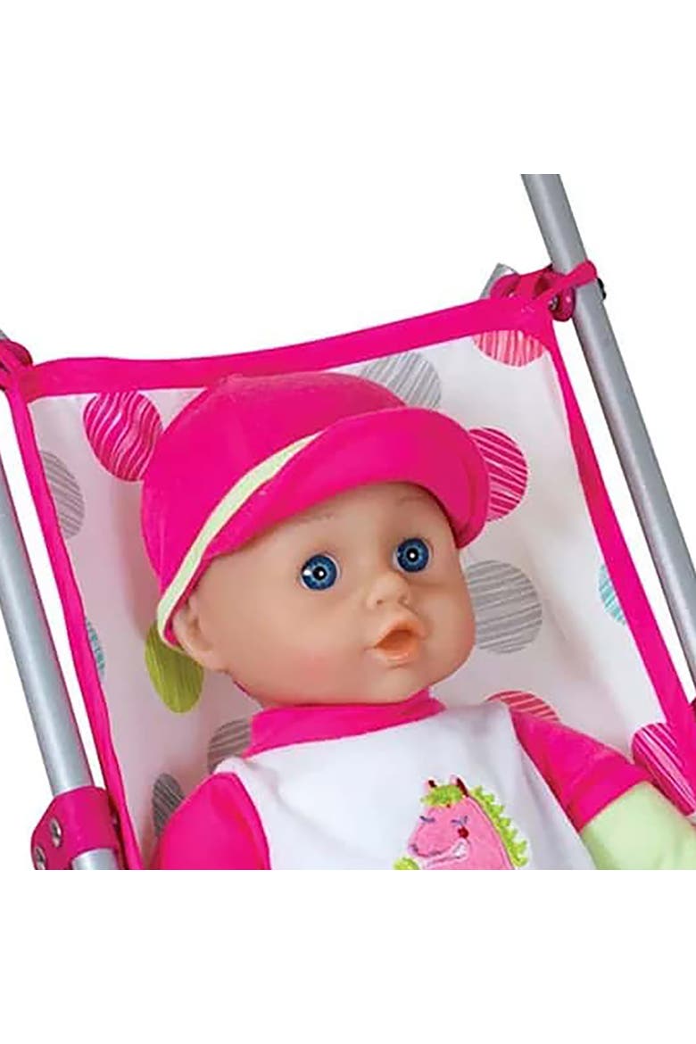 13 Inch Baby Doll & Umbrella Stroller Set, Pink & Unicorn, Accessories, Alternate, color, Multicolored