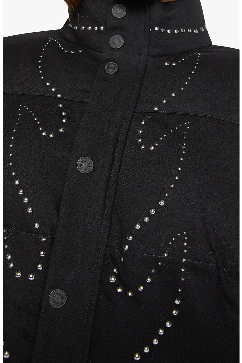 The Drop Pillow Fight Studded Puffer Jacket, Alternate, color, BLACK SMOKE