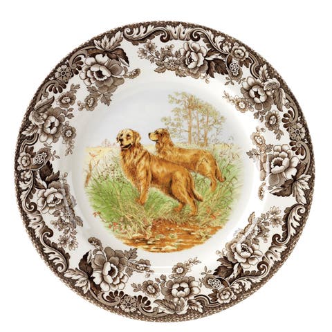 Woodland Hunting Dogs 10.5" Dinner Plate