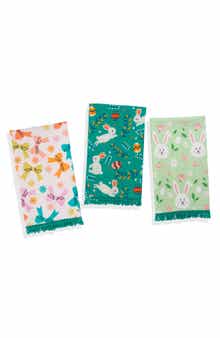 Tiramisu Hoppy Spring Bunny Set of 3 Cotton Kitchen Towels