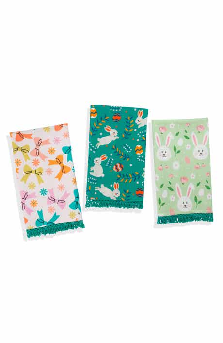 Tiramisu Hoppy Spring Bunny Set of 3 Cotton Kitchen Towels