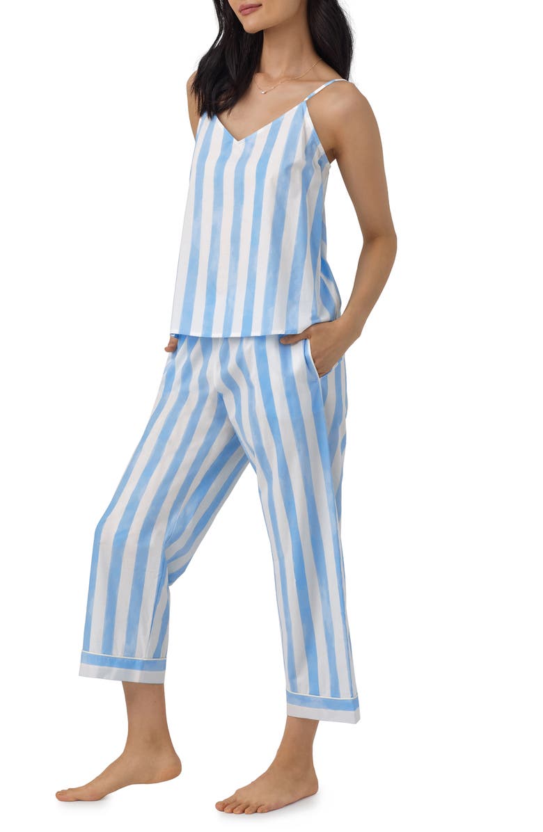BedHead Pajamas Stripe Crop Organic Cotton Pajamas, Alternate, color, 