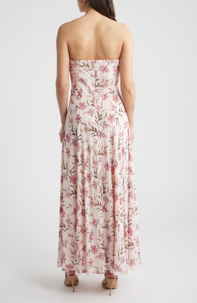 Parker The Emerson Floral Strapless Maxi Dress, Alternate, color, Barely Pink
