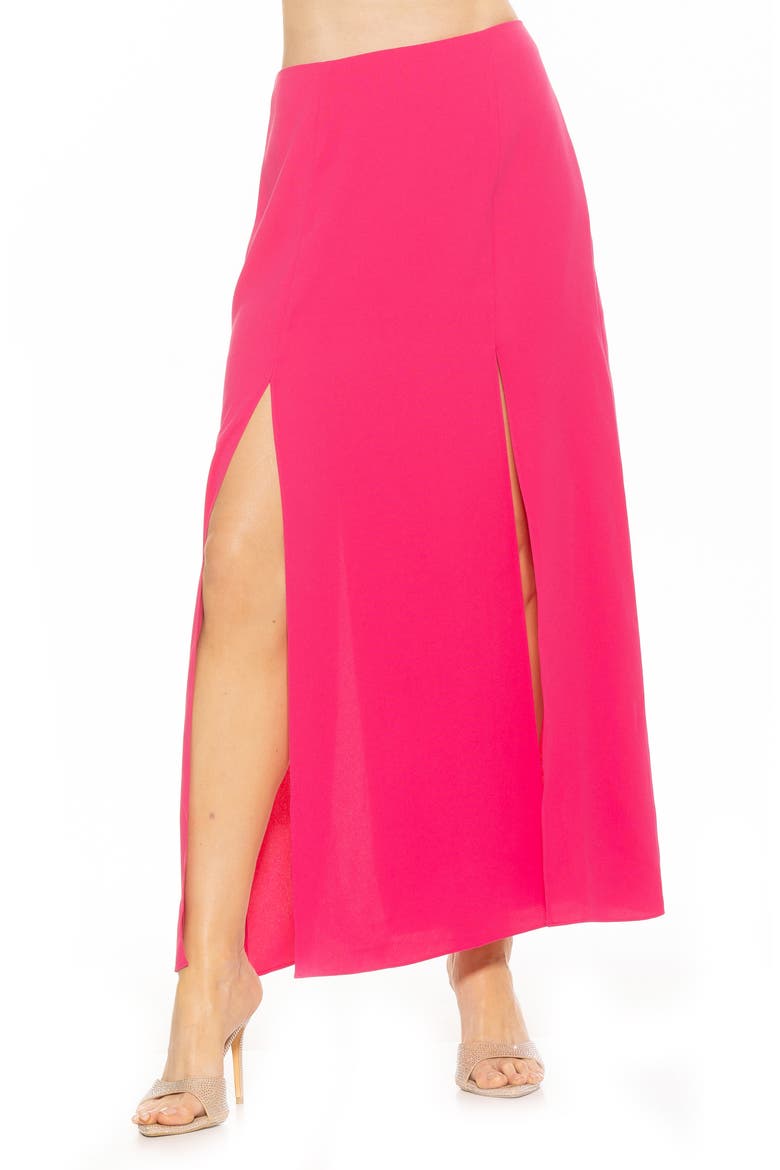 Sansa Maxi Skirt, Alternate, color, HOT PINK