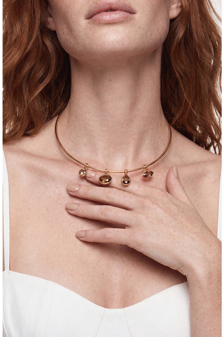 Crystal Drift Collar Necklace, Alternate, color, SMOKEY QUARTZ