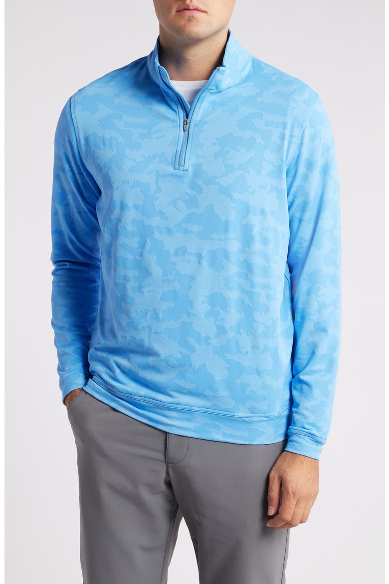 Perth Camo Performance Quarter Zip Pullover, Main, color, LIBERTY BLUE