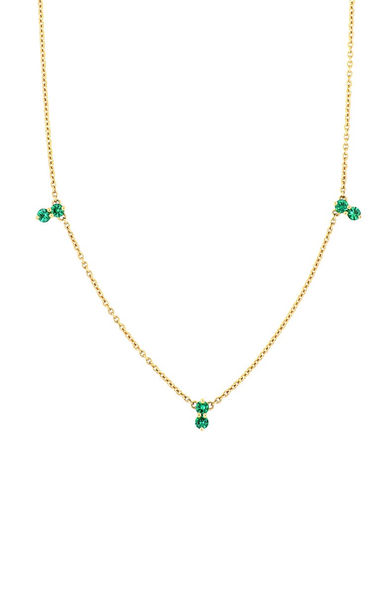 Bony Levy El Mar Emerald Triple Station Necklace, Main, color,