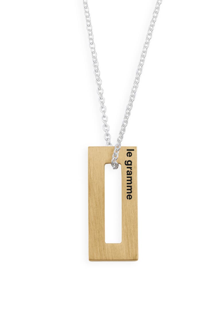 Brushed Rectangle Pendant Necklace, Main, color, YELLOW GOLD
