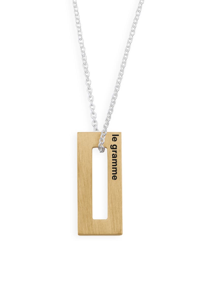 le gramme Brushed Rectangle Pendant Necklace, Main, color, 
