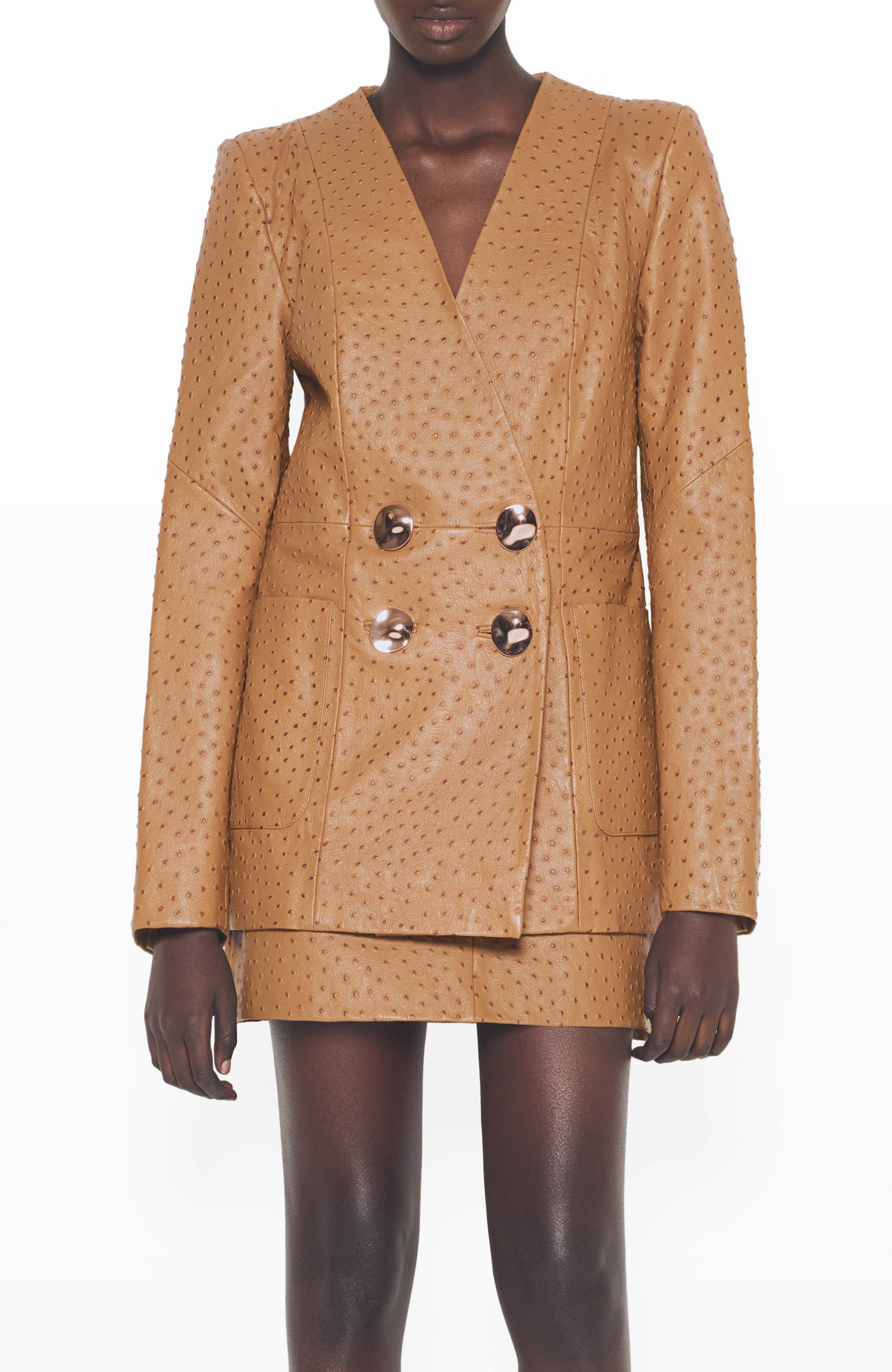 Nadine Upcycled Leather Blazer - image 2