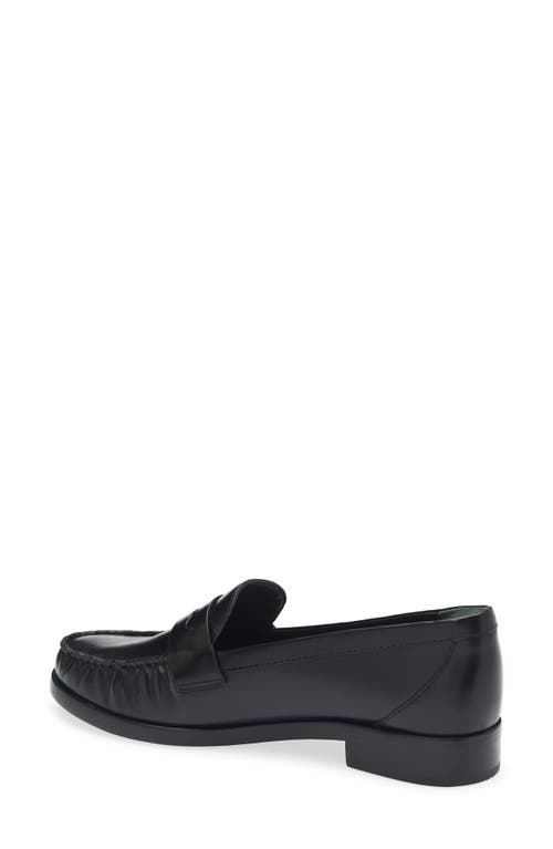 Reformation Ani Ruched Penny Loafer In Black