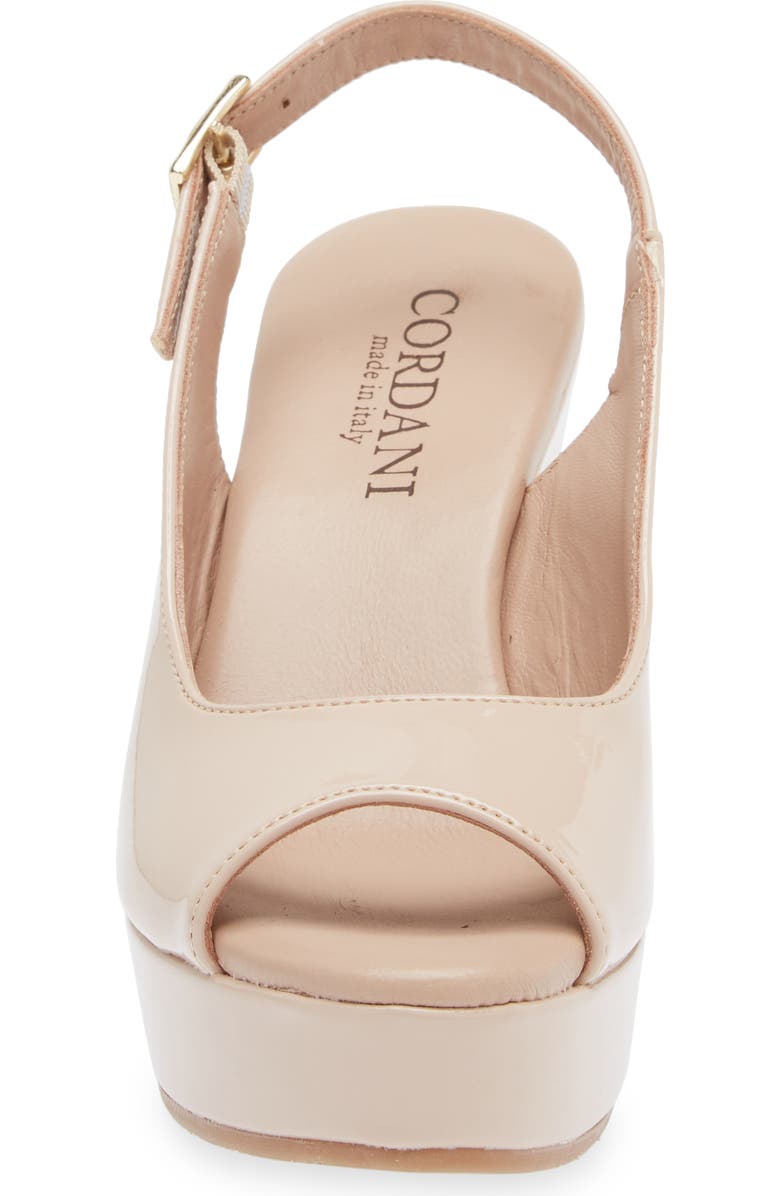 Cordani Tyler Peep Toe Slingback Pump, Alternate, color, Light Beige Patent