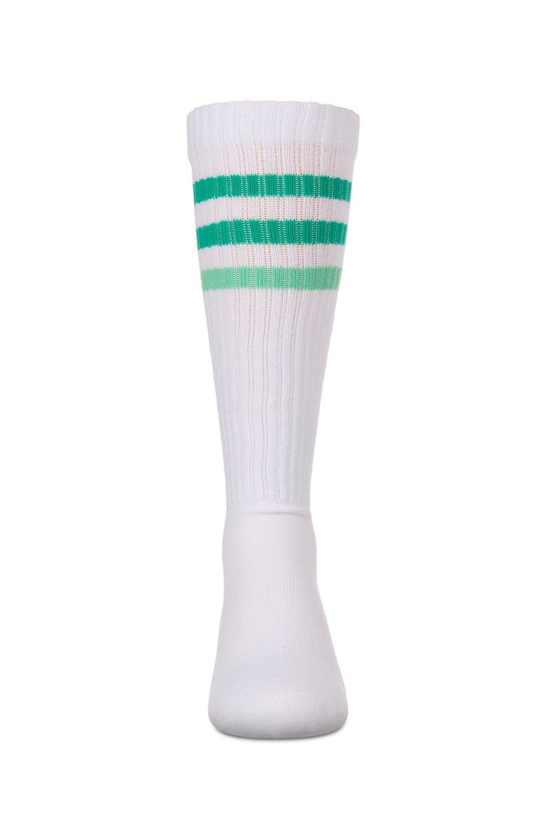 MeMoi TwoTone Varsity Stripe Knee High Socks, Alternate, color, Green