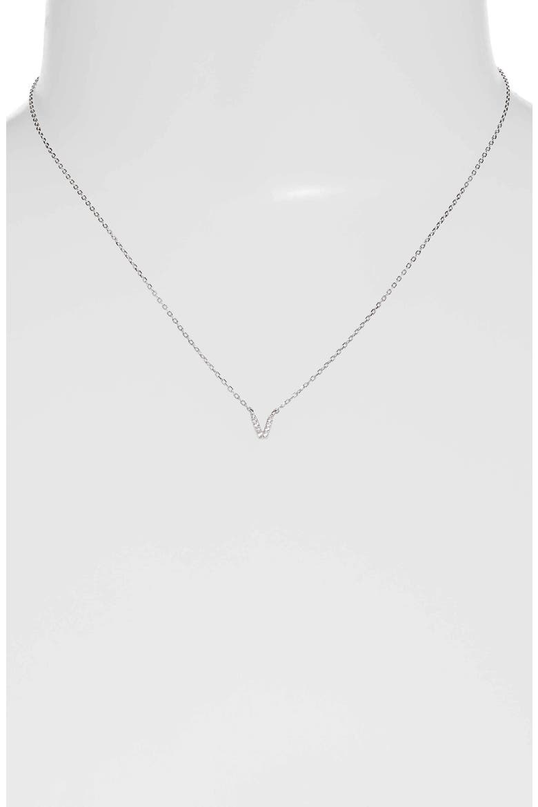 Pavé Itty Bitty Initial Pendant, Alternate, color, SILVER V