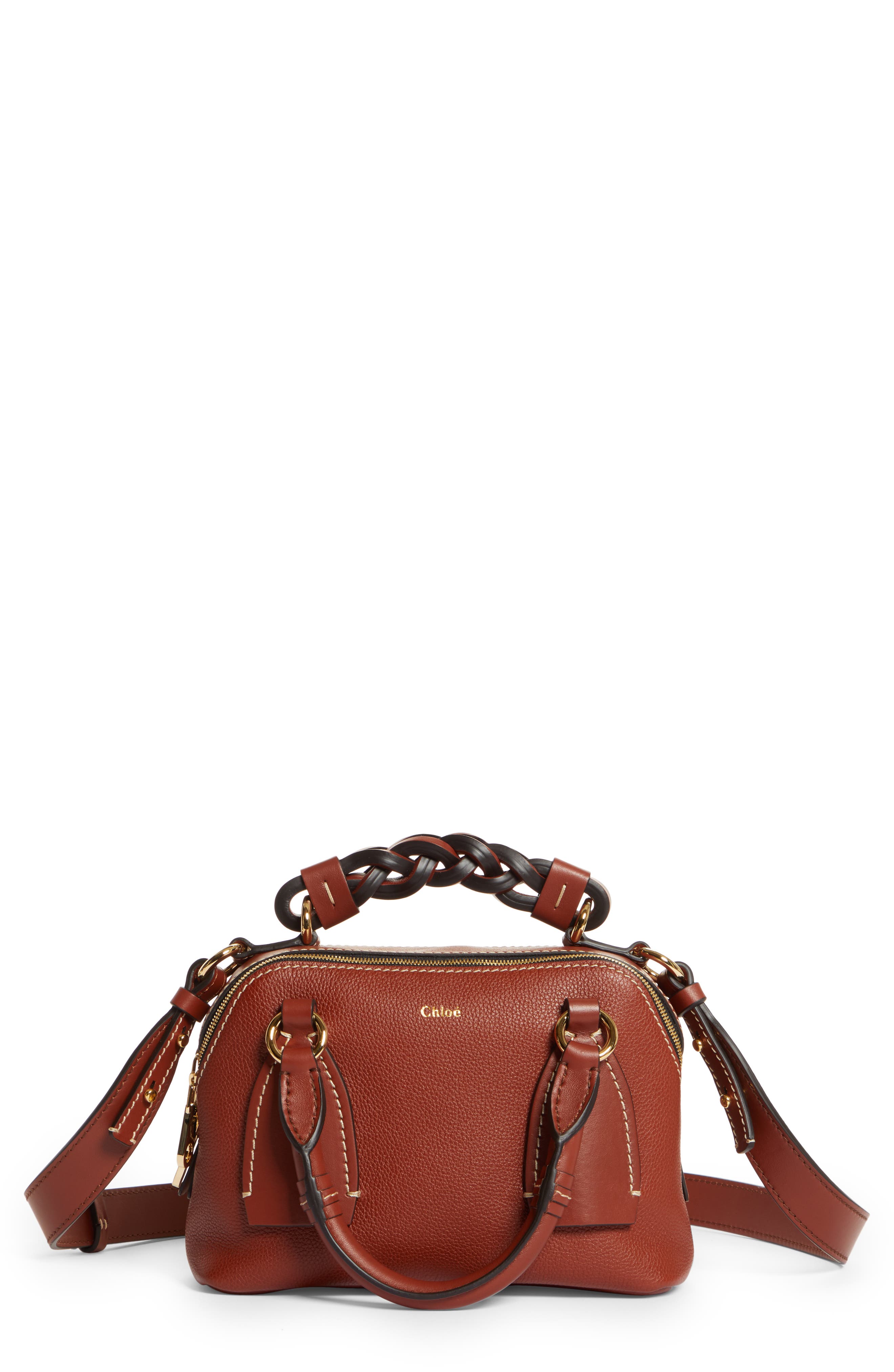 Chloé Small Daria Leather Top Handle Bag, Main, color, 