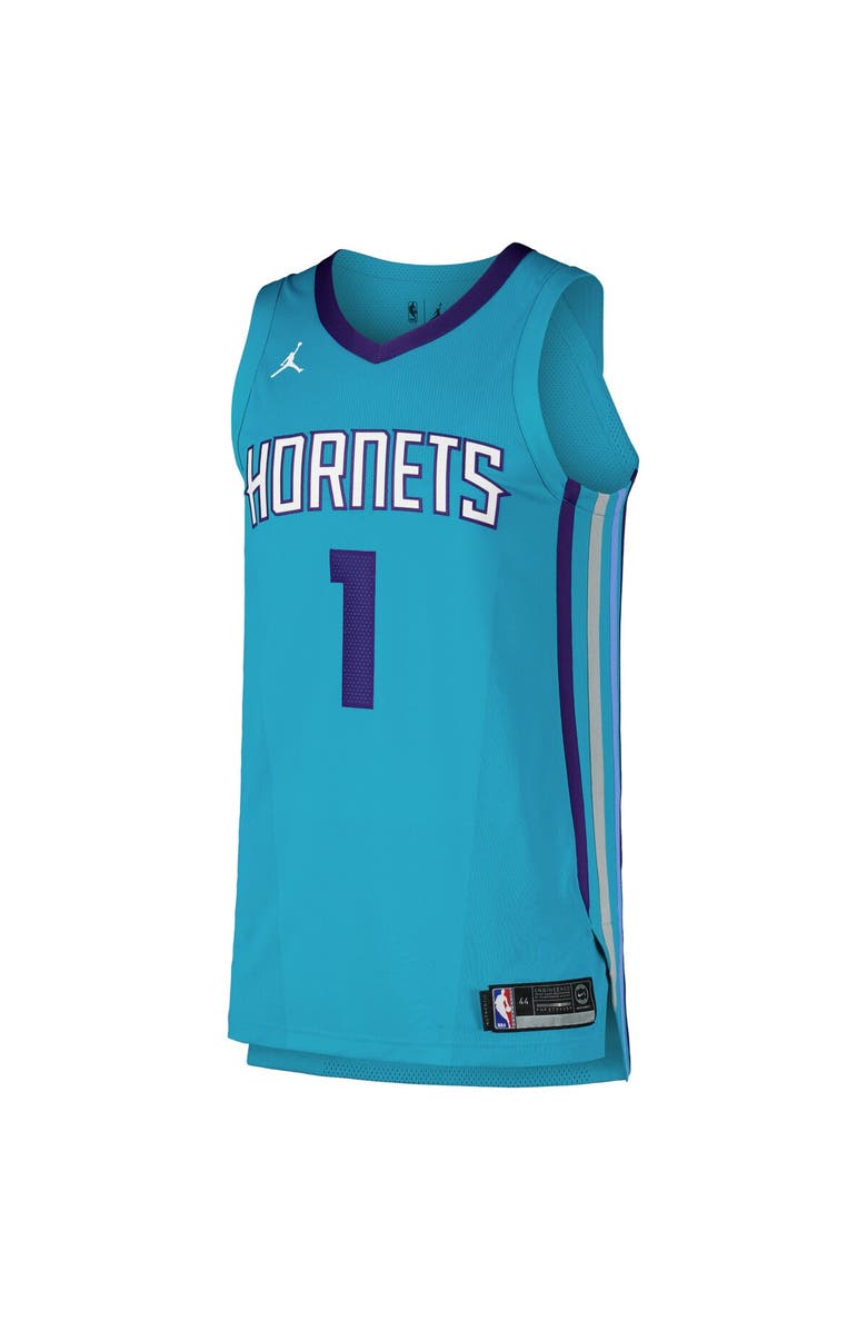 Jordan Brand Men's Jordan Brand LaMelo Ball Teal Charlotte Hornets Authentic Player Jersey - Icon Edition, Alternate, color, 