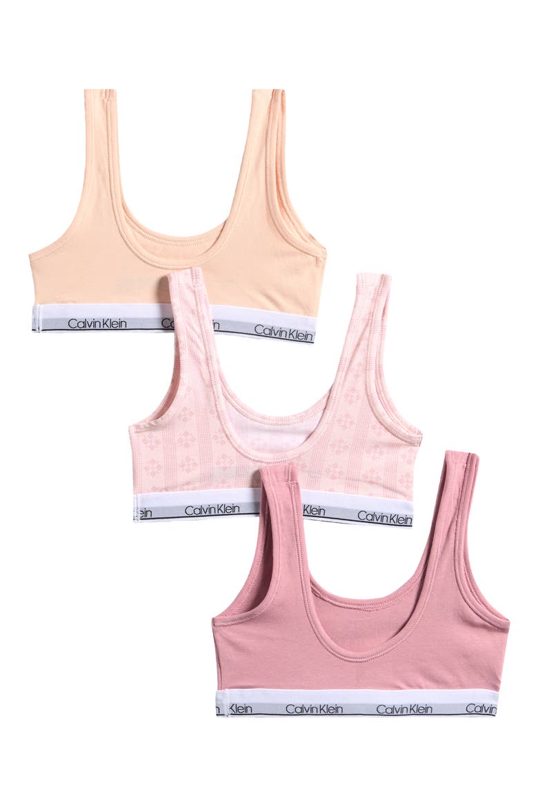 Kids' Assorted 3-Pack Bralettes, Alternate, color, PINK PUNCH