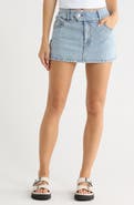 Vigoss Crossover Waist Denim Miniskirt