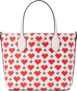 Kate Spade New York bleecker pixelated hearts print crossbody tote