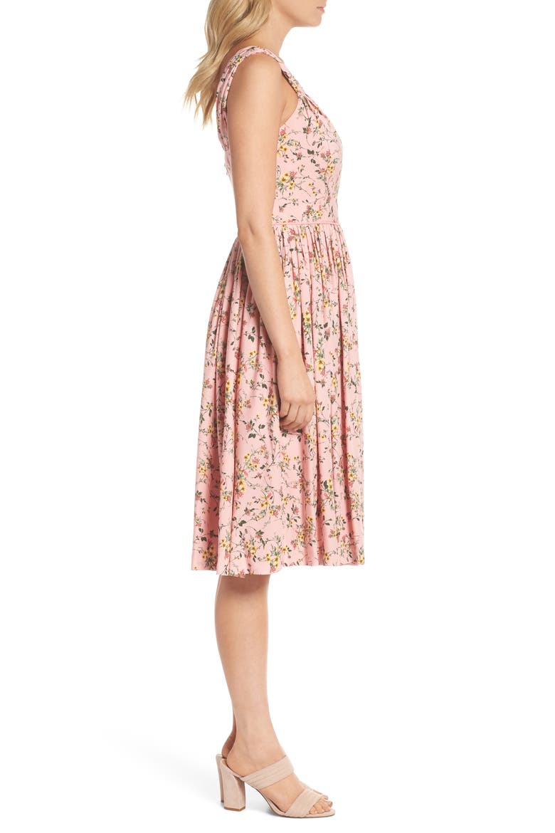 Sarah Floral Print Sundress, Alternate, color, VINTAGE ROSE/ DESERT CORAL