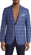 BOSS Hutson Plaid Wool & Silk Blend Sport Coat