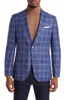 BOSS Hutson Plaid Wool & Silk Blend Sport Coat