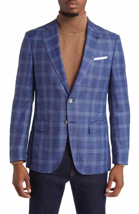 BOSS Hutson Plaid Wool & Silk Blend Sport Coat