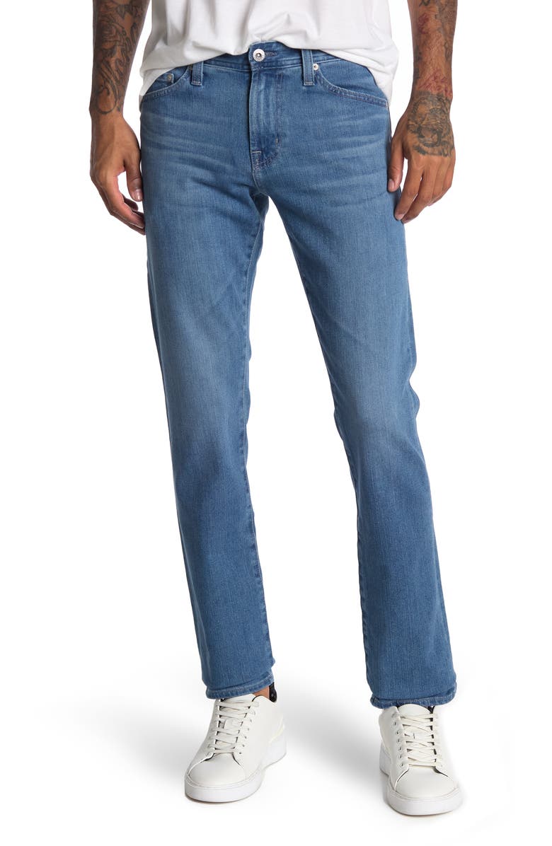 AG Everett Slim Straight Jeans, Main, color, Sea Wave