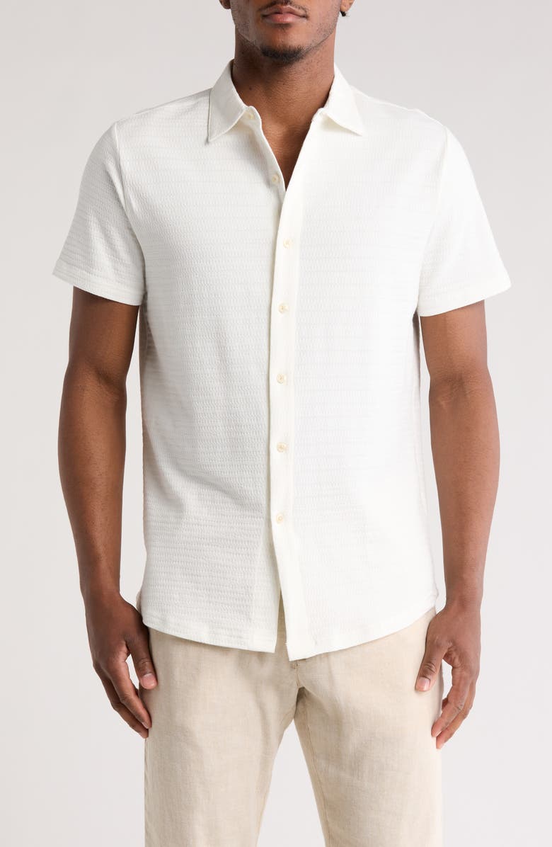 WESTZEROONE Freeson Short Sleeve Stretch Cotton Button-Up Shirt, Main, color, 