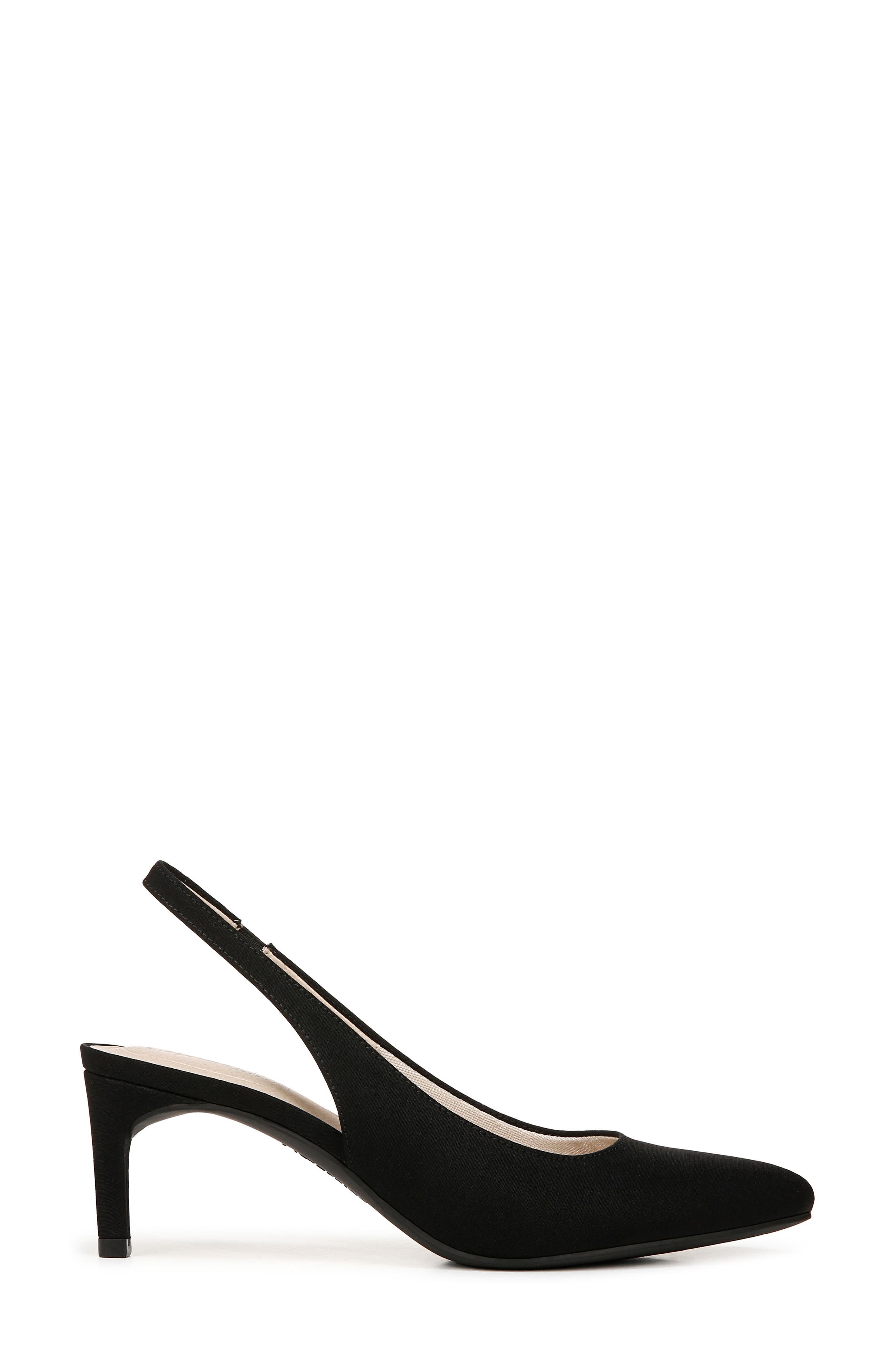 LifeStride Annalise Slingback Pointed Toe Pump - Wide Width Available, Alternate, color, Black Faux Suede