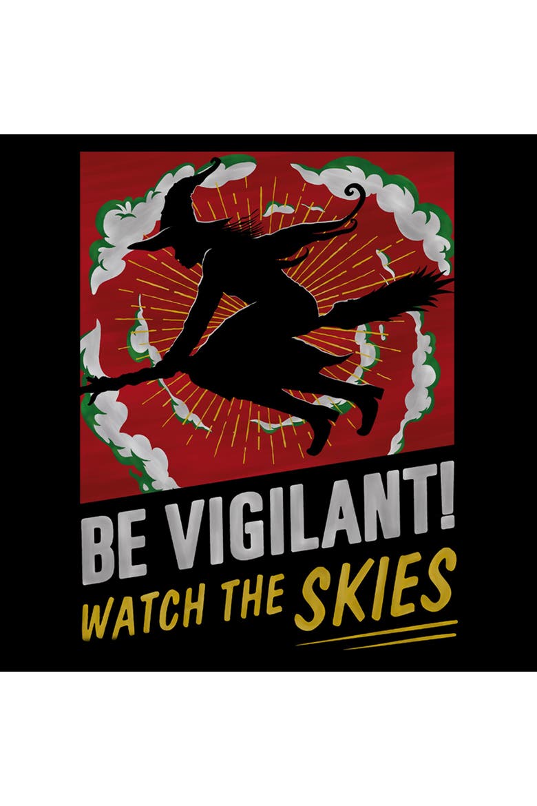 Junior's Wicked For Good Elphaba Watch the Skies  Graphic T-Shirt, Alternate, color, Black