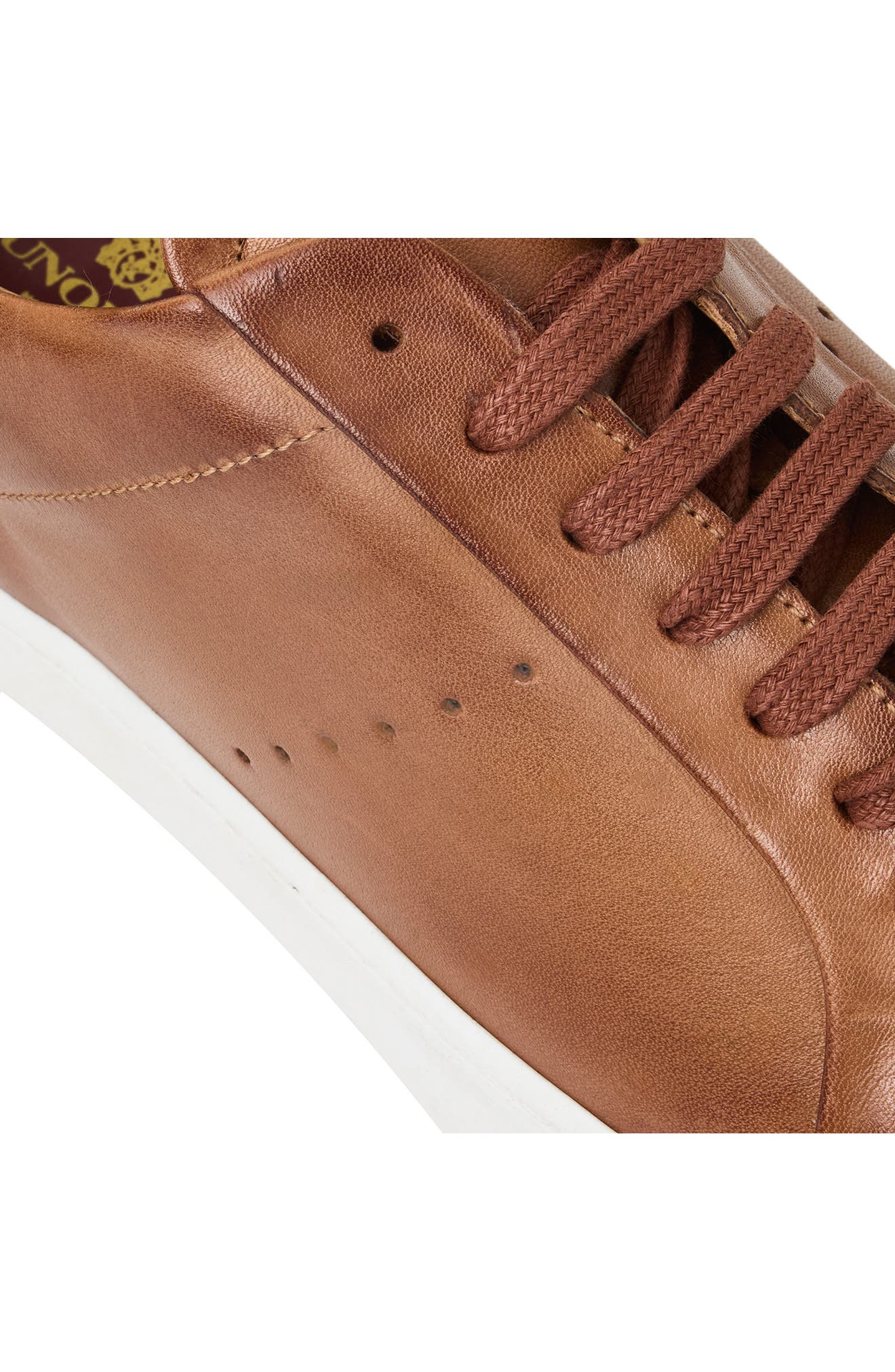 Damiano Low Top Leather Sneaker, Alternate, color, COGNAC LEATHER