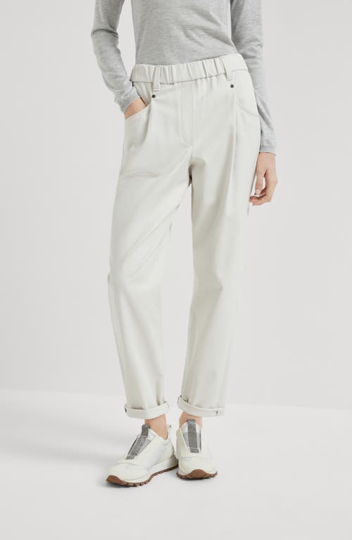 Brunello Cucinelli Baggy Trousers In Snow
