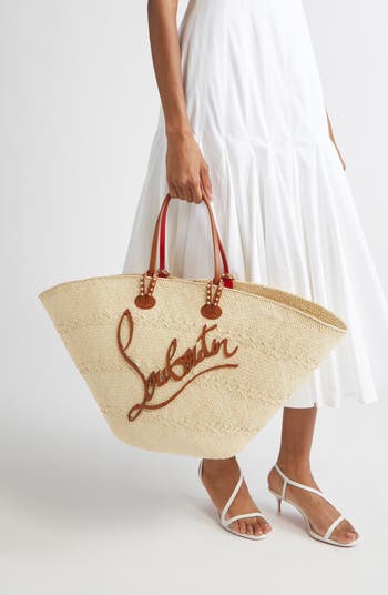 Large Cabata Woven Raffia Basket Tote