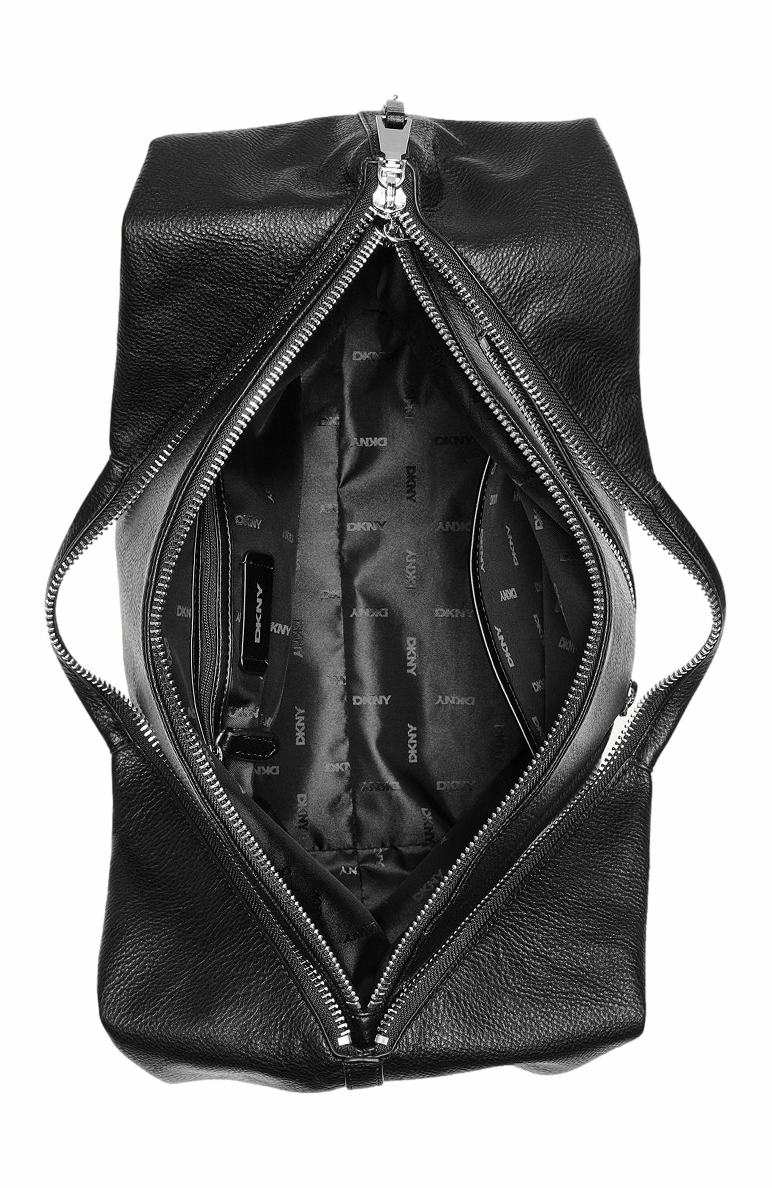 DKNY Monroe Satchel, Alternate, color, Black/Silver