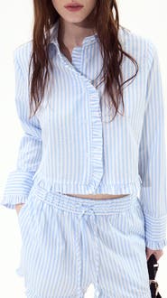 DELUC Split Crop Shirt
